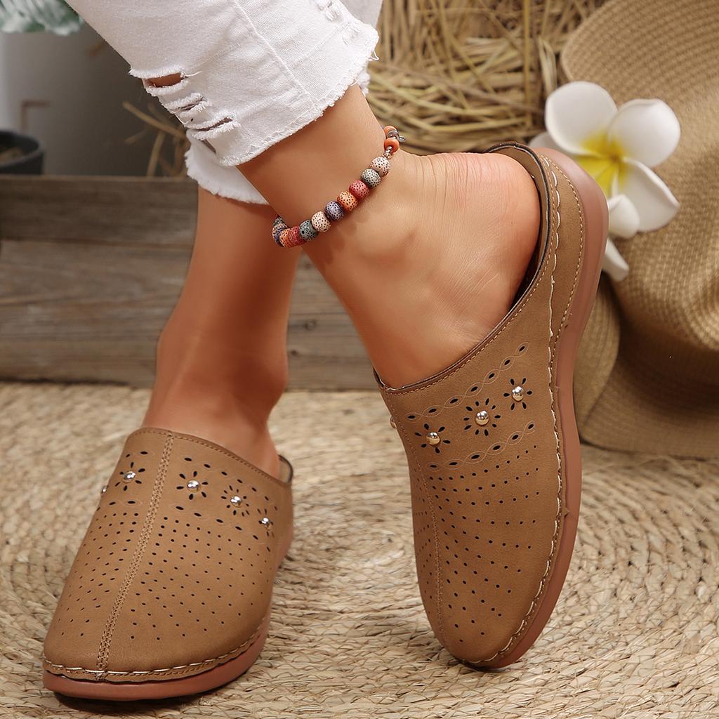 Mode Die 2025 Sommer neuen Damen Flip-Flops mit dicker Sohle, grenzüberschreitende übergroße Flip-Flops mit runder Zehenpartie und Fersenriemen