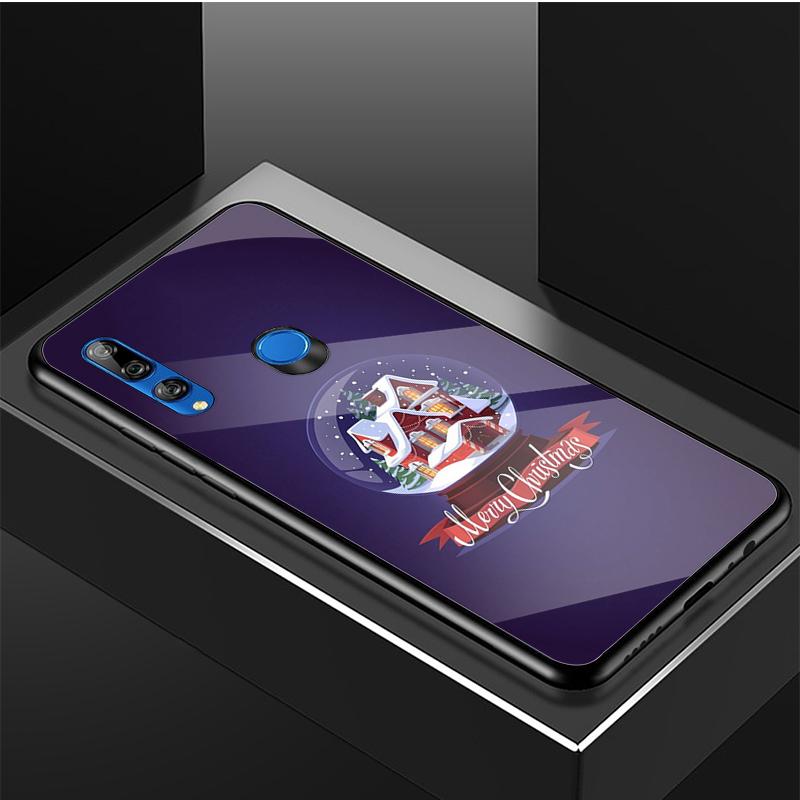 Merry Christmas Tempered Glass Phone Case For Huawei Honor 8X 9 10i 20i 20Lite 20Pro 30 Pro Cover Shell