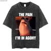 Marcus The Worm Meme Oversized T shirt  Cotton Washed Tshirt for men women hiphop streetwear P