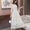 Village Embroidered Long Party White Flared Long White Long White Long Lace Wedding Size 323 H&T Women's Dress, White, Dress, Dress, Dress, Dress,