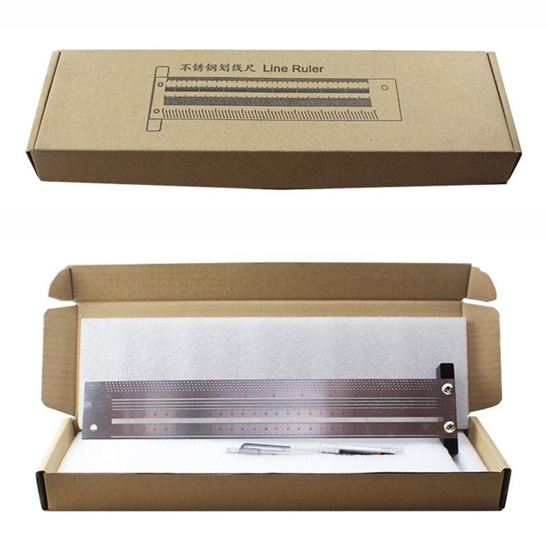Portable for T Type Scribing Ruler Stainless Steel High Precision Metric Hole Ruler Precision Marking T-Rule Carpenter T
