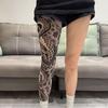 1 paire de chaussettes de tatouage style japonais à vagues Élastiques Respirantes Hommes Chaussettes Anti-soleil Fines Protection UV Chaussettes Longues Jambe Entière Unisexe