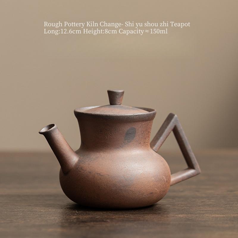 

150ML Old Rock Mud Rough Pottery Tea Pot Retro Teapot Tea Kettle Tea Ceremony Tea Making Single Pot Tea Ceremony