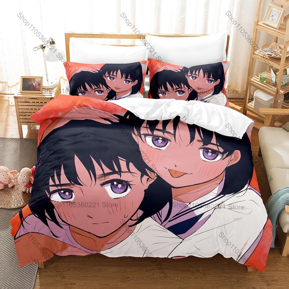 Mystery Anime Bedding Set, Duvet Cover + 2 Pillowcases, Summer Time Rendering Design Comfortable Home Supplies