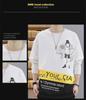 Men's Trendy Loose Fit Round Neck Sweatshirt - Long-Sleeve Printed T-Shirt for Spring and Autumn