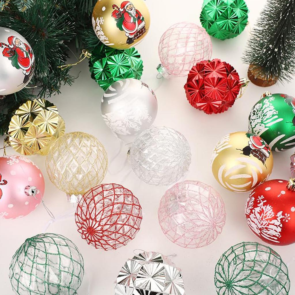 9 Pcs 8 Cm Christmas Ball Ornaments For Holiday Wedding Party Tree Decorations,gold/red/sliver/rose Sliver