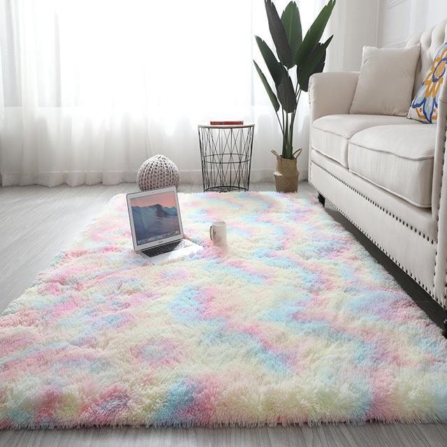 Obývací pokoj Velký koberec 160x230 Měkké a nadýchané Koberce s dlouhými vlasy Chodba Balkon Prádelna Ložnice Protiskluzové podložky Tatami 