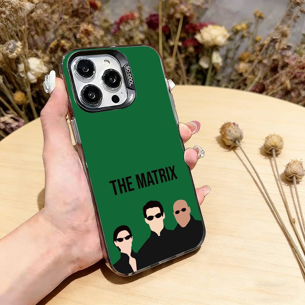 T-Die M-Matrix Handyhülle Für iPhone 17,16,15,14,13,12,11 Plus,Pro Max,XS,Farbig Silberbeschichtete Innenabdeckung