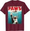 PAWS Parodia Gatto Topo Umoristico Gatto Insegue Topo Maglietta Gattino