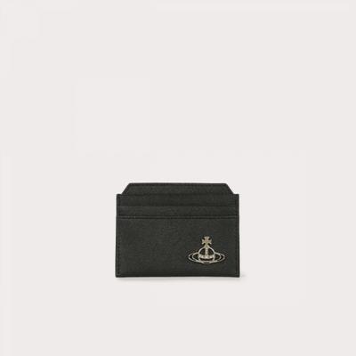 Vivienne Westwood Saffiano Leather Slim Cardholder Black