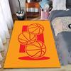 Sports-Themed Carpet with Red Basketball Pattern, Orange Background Sheet Suitable for Use As an Anti-slip for Living Room Bedroom Sofas
