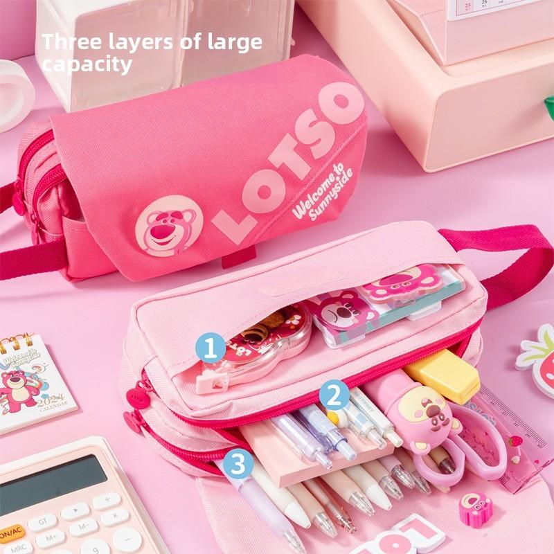 Lotso Drie Laags Etui Met Grote Capaciteit Voor Schoolspullen Meisjes