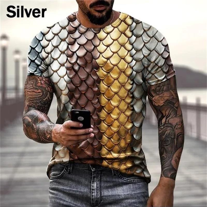 3d Printed Snakeskin Graphic T Shirt For Men Funny Personality Cool T-shirt Top Short Sleeve Plus Size Men's T Shirt Streetwear