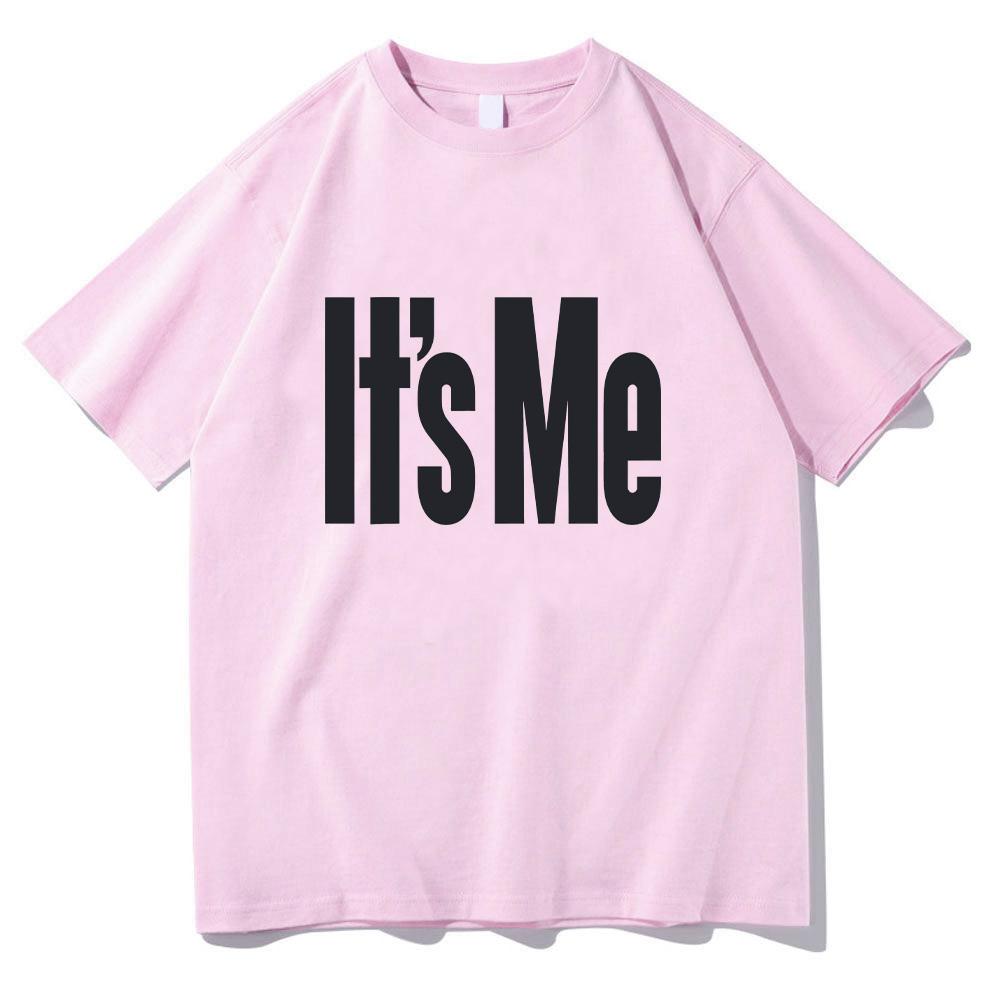 IT's Me T-shirt Stampa Semplice con Lettere Uomo Donna Moda Cotone Casual Manica Corta Girocollo Top Y2K