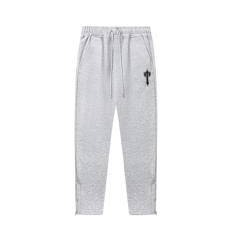 Foreign trade new rainbow color matching letter embroidery velvet loose hooded sweater casual trousers set men and women the same style