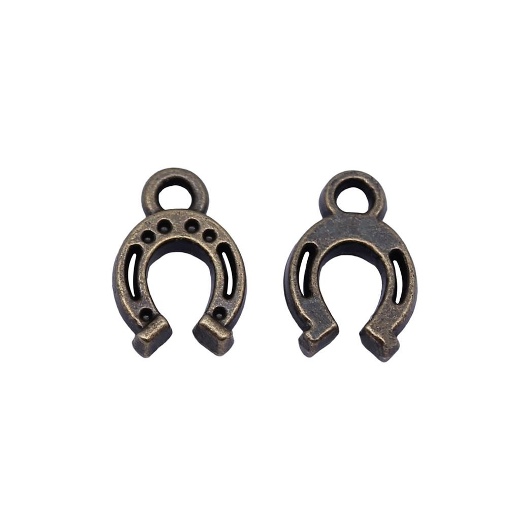 Vintage Horseshoe Charms Alloy Metal Pendants For DIY Jewelry Lucky Themed Accessories