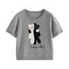 Chuyu Women's 2025 Summer Cartoon Applique Wool Blend Short Sleeve T-Shirt