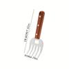 1pc Stainless Steel Bear Claw Meat Fork, Long Handle BBQ Fork, Food Safety Multi Purpose Meat Tearing Tool for Barbecue and Outdoor Cooking