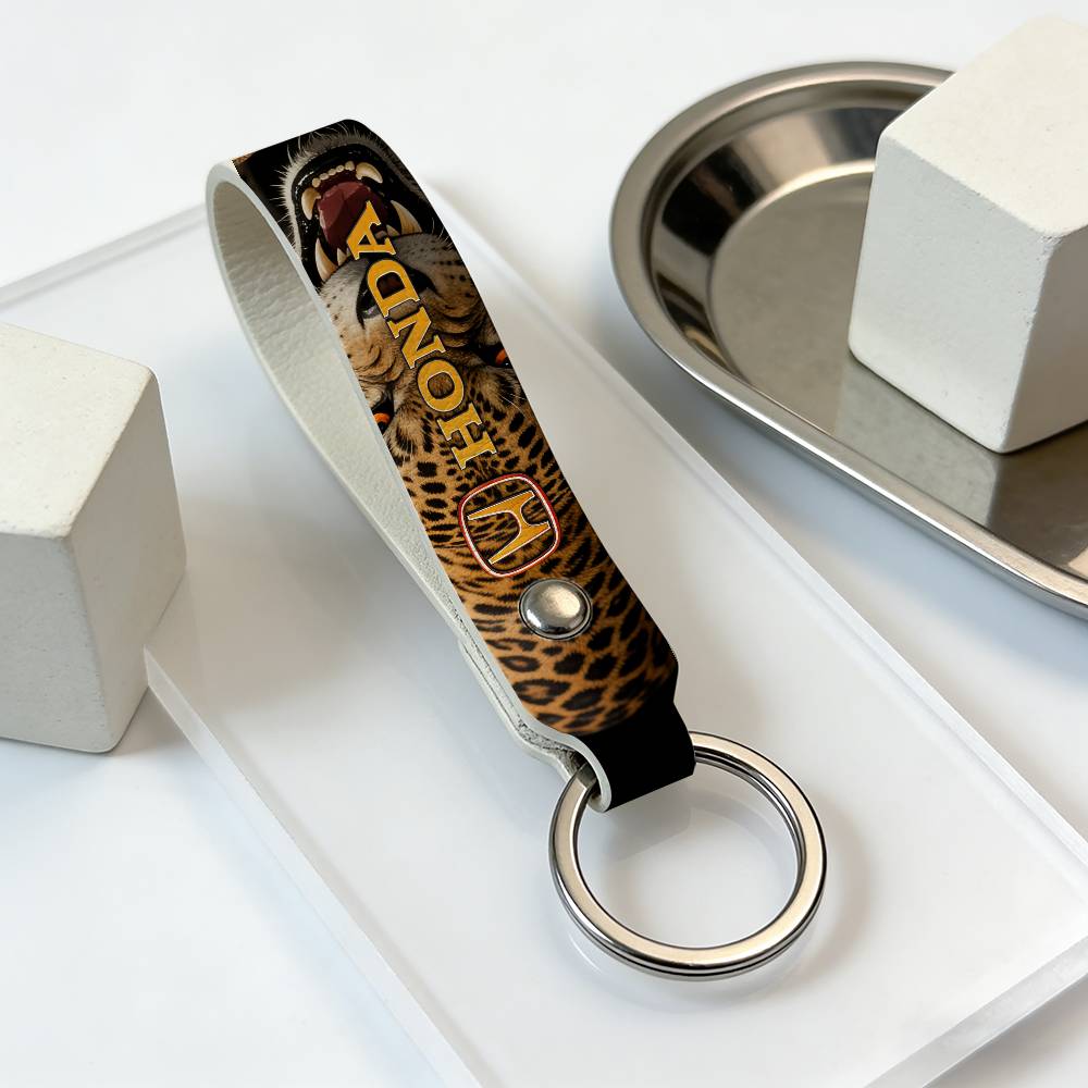 For Honda High Quality PU Leather Moto Keychain Vintage Style Key Pendant For Scooter Motocross aia256