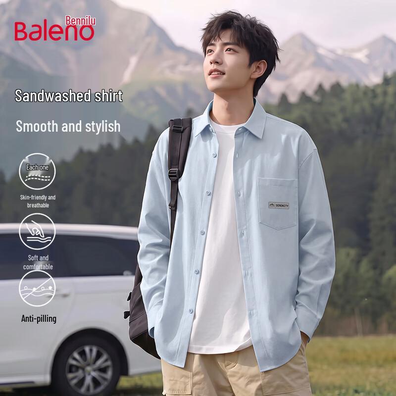 Baleno Men's Mountain-Style Casual Long-Sleeve Shirt