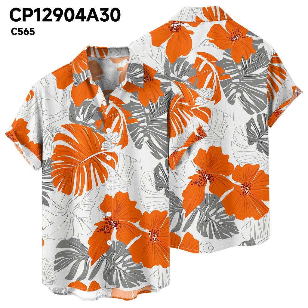 Summer Hawaiian Style Multi-color Printed Cardigan Men's Short Sleeved Shirts