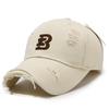 Distressed Baseball Cap Women Unisex Trendy Embroidered Letter Sun Visor Dad Hat