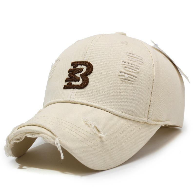 Distressed Baseball Cap Women Unisex Trendy Embroidered Letter Sun Visor Dad Hat