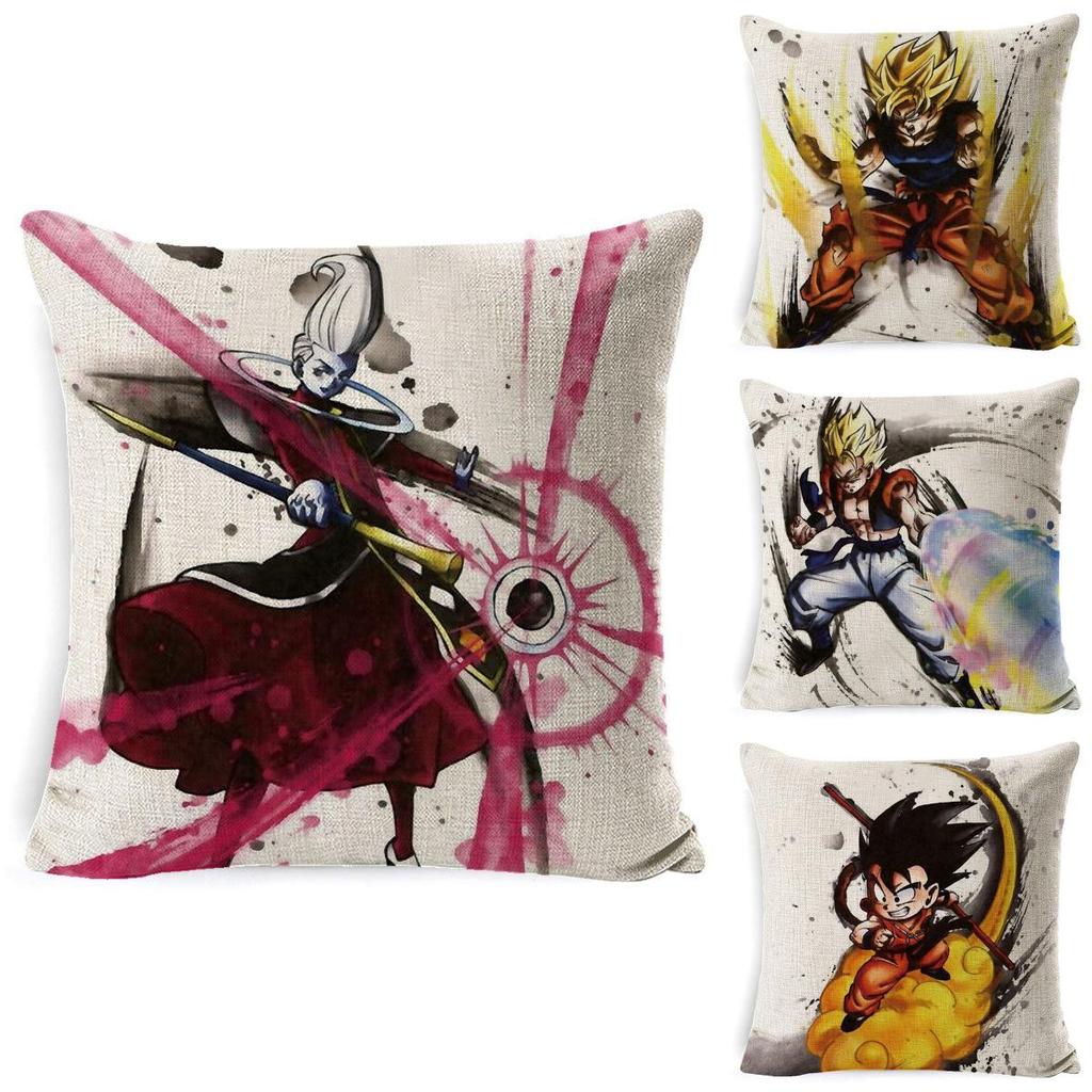 Premium Cotton Linen Dragon Ball Pillow Case Cartoon Square Cushion Cover For Cozy Homes