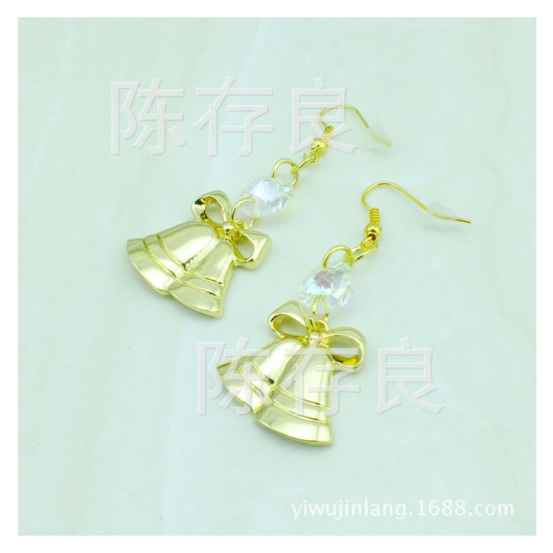 European & American Fashion Gold Bell Earrings for Christmas Holiday Parties