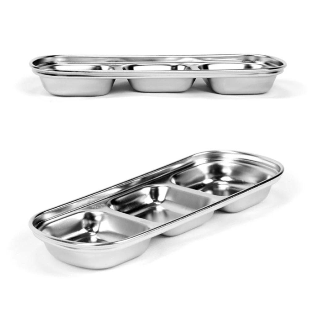 304 Stainless Steel Pepper Roast Meat Sauce Dishes Wasabi Bowl Separate Sushi Vinegar Soy Plates Tableware Food Seasoning Tray