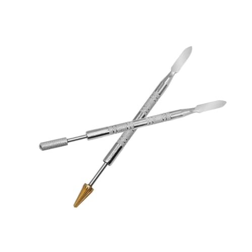 

YFFSFDC Edge Coating Pen-Type Leather Craft Tool, Double-Ended Spatula Roller, Rotating Type, Dual-Use, for Waxing, Model Making, and Crafts, Stainles
