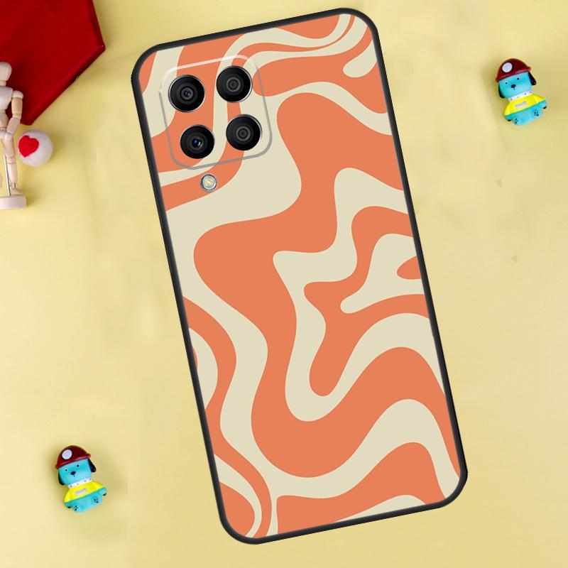 Liquid Swirl Pattern Beige Green Case For Samsung Galaxy M55 M14 M34 M54 M32 M52 M15 M11 M12 M13 M06 M16 M36 M56 M31 M53 M35