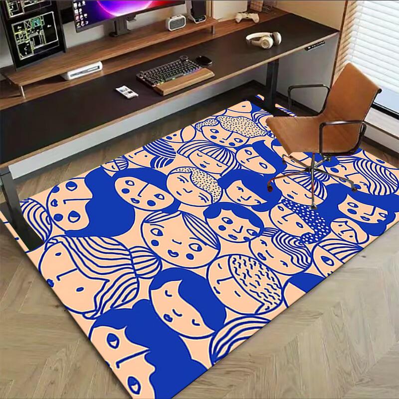 1PC Faces Pattern Extra Large Non Slip Floor carpet, Office, family, bedroom Large Area Rug Indoor Rugs, Vibrant Colors