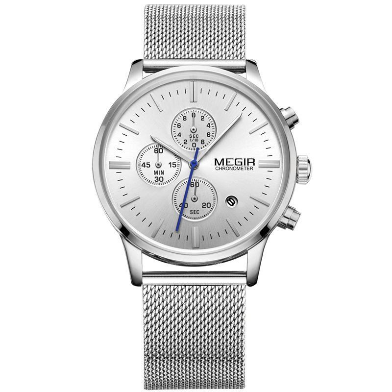Canvas Strip Steel Mesh Belt Watch Multi-Function Chronograph Men'S Quartz Watch Waterproof Men'S Watch 2011