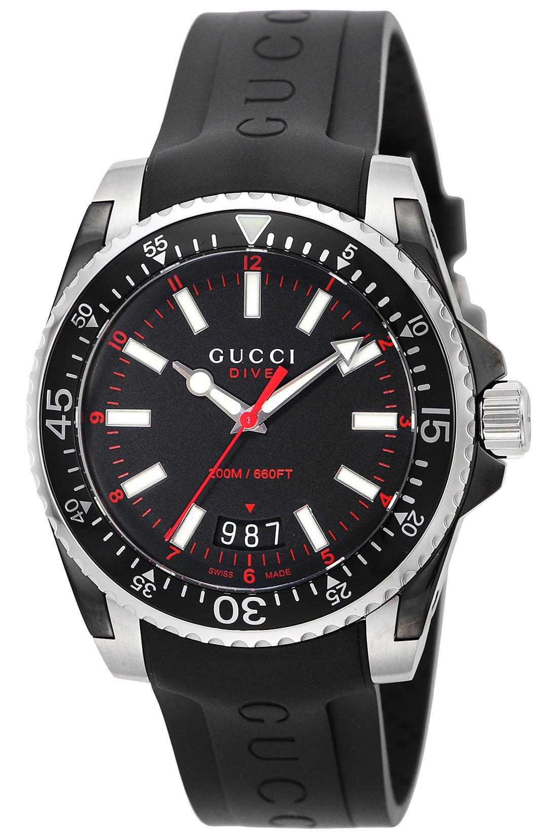 

Watch DIVE Black Dial Stainless Steel Sapphire Glass Quartz 40MM Swiss Watch YA136303 [Gucci] Men s [Item]