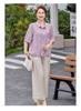 Women's 100% Linen Embroidered Blouse, Stylish & Elegant, Three-Quarter Sleeves, Loose Fit, Slimming, Summer Lightweight.