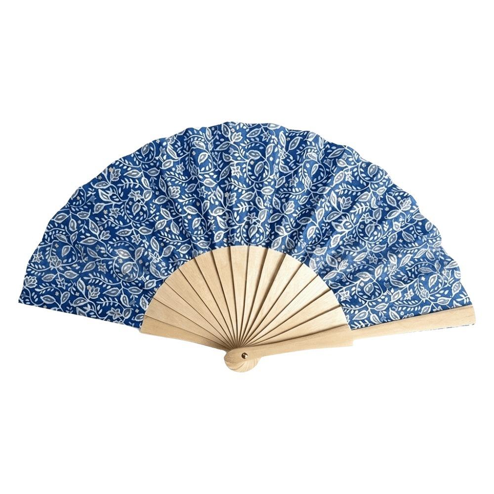Wooden Handle Folding Hand Fan Lemon Print Hand Cranked Fan Lightweight Handheld Fan  Photography