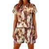 Women's Casual Short Sleeve Top and Shorts Set with Floral Print and Pockets Lightweight Comfortable Lounge Wear Summer Outfit