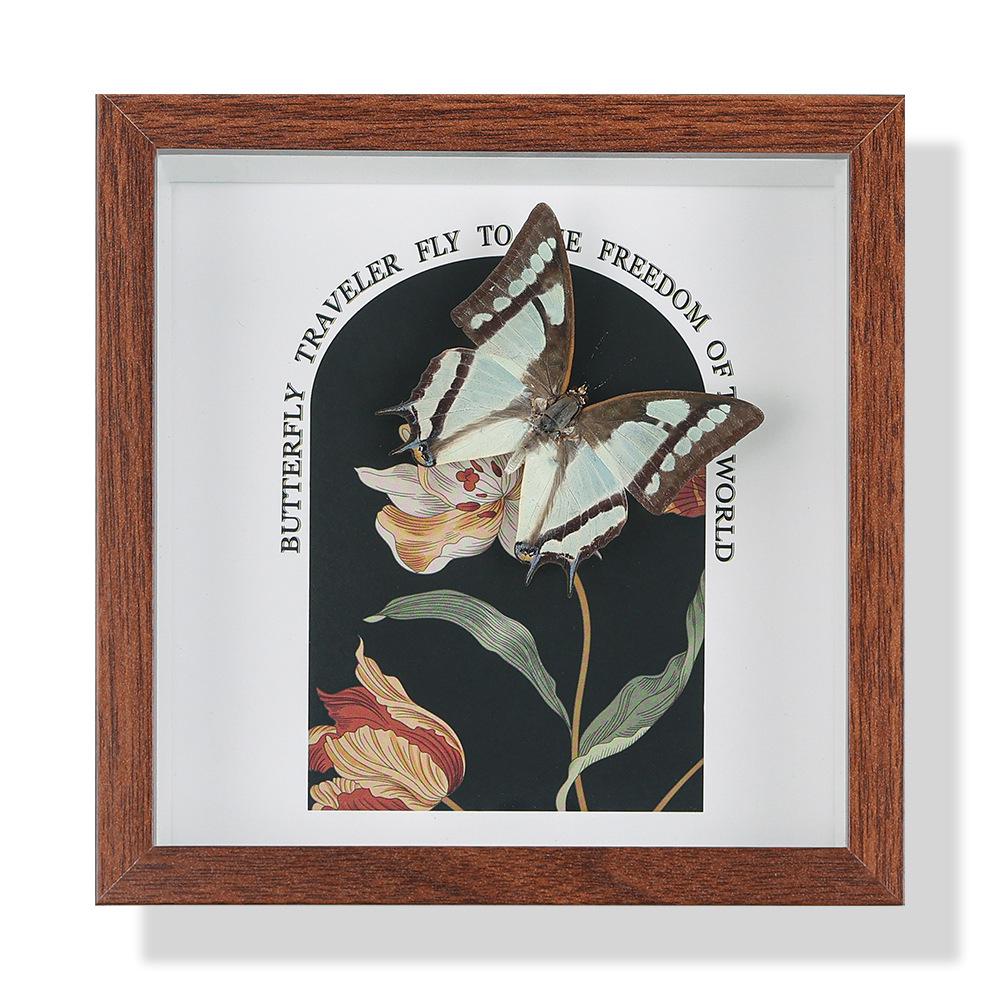 High-End Butterfly Specimen Photo Frame - Wooden Insect Decoration, Perfect for Home, Christmas, or Birthday Gifts