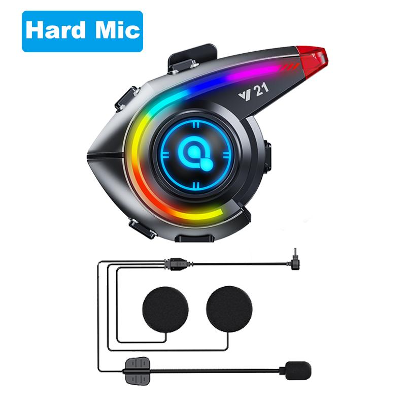 Y21 Motorcycle Helmet Earphones Bluetooth 5.4 Waterproof Noise Earphones With Fm Radio RGB Lightweight Helmet Earphones