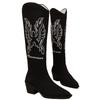 Nouvelles bottes western d'automne bottes de chevalier cowboy bottes longues à fil brodé bottes de cowboy rétro bottes courtes