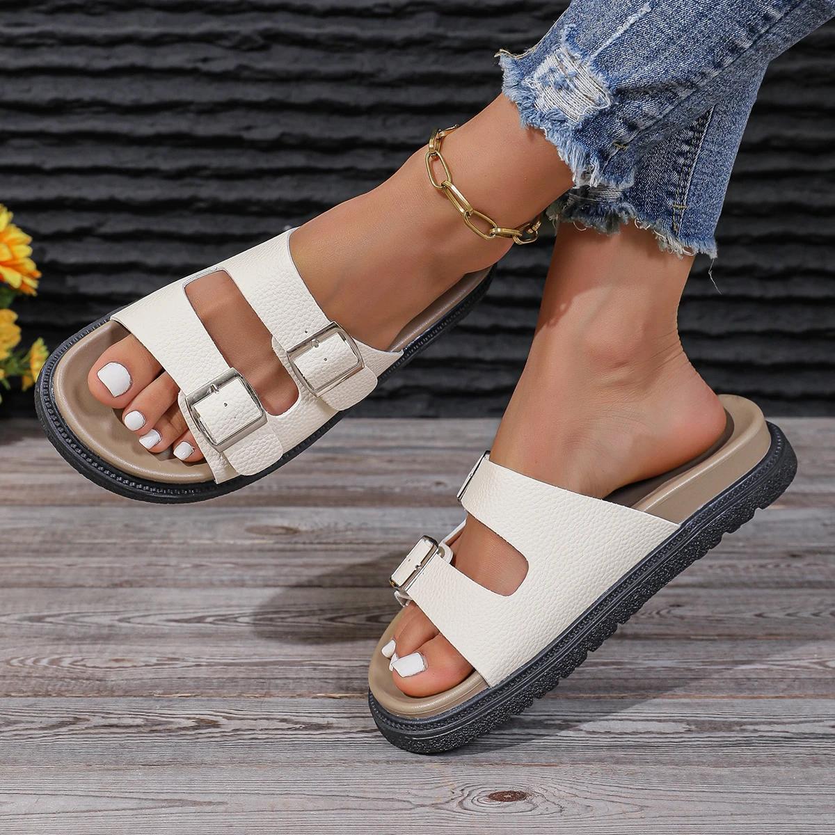 

Модные классические шлепанцы Birken с ремешком-пряжкой, женские, с мягкой пробковой стелькой, сандалии-вьетнамки, женский брендовый дизайн, комфортные, пляжные шлепанцы 40