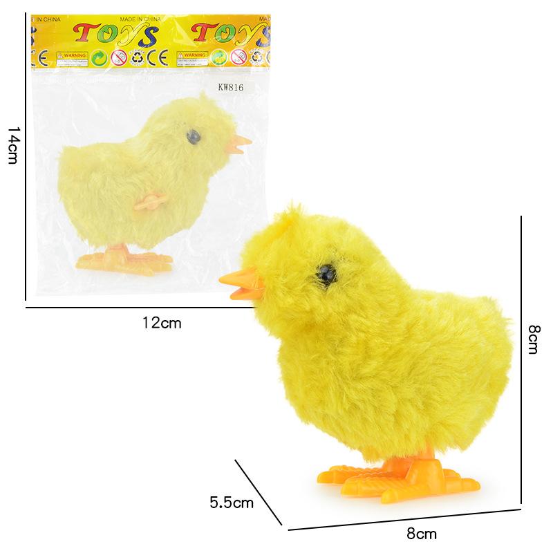 Children'S Simulation Mini Plush Clockwork Toy Chick On The Chain Will Run And Jump Bunny Animal Toy