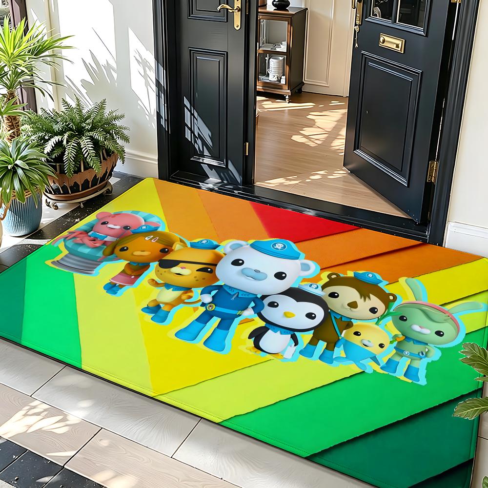 Cartoon T-The O-Octonauts Floor Mat Soft Flannel Entrance Door Mat Non Slip Absorbent Bathroom Bedroom Floor Rug