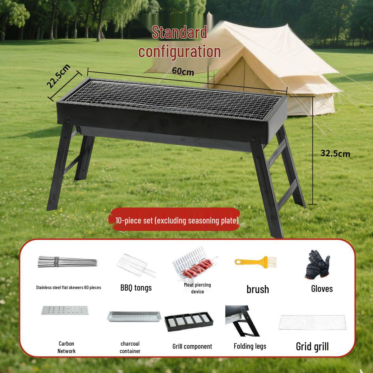 A1R Portable Charcoal BBQ Grill Stand for Home & Outdoor Cooking