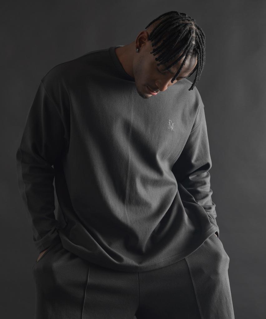 PHERMENON Essential Oversized Long Sleeve - Charcoal
