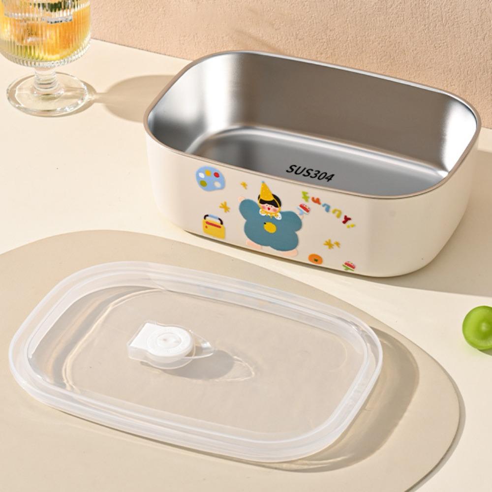 

1500/1000ML Food Storage Box Cartoon Pattern Fresh Keeping Box Student Style G