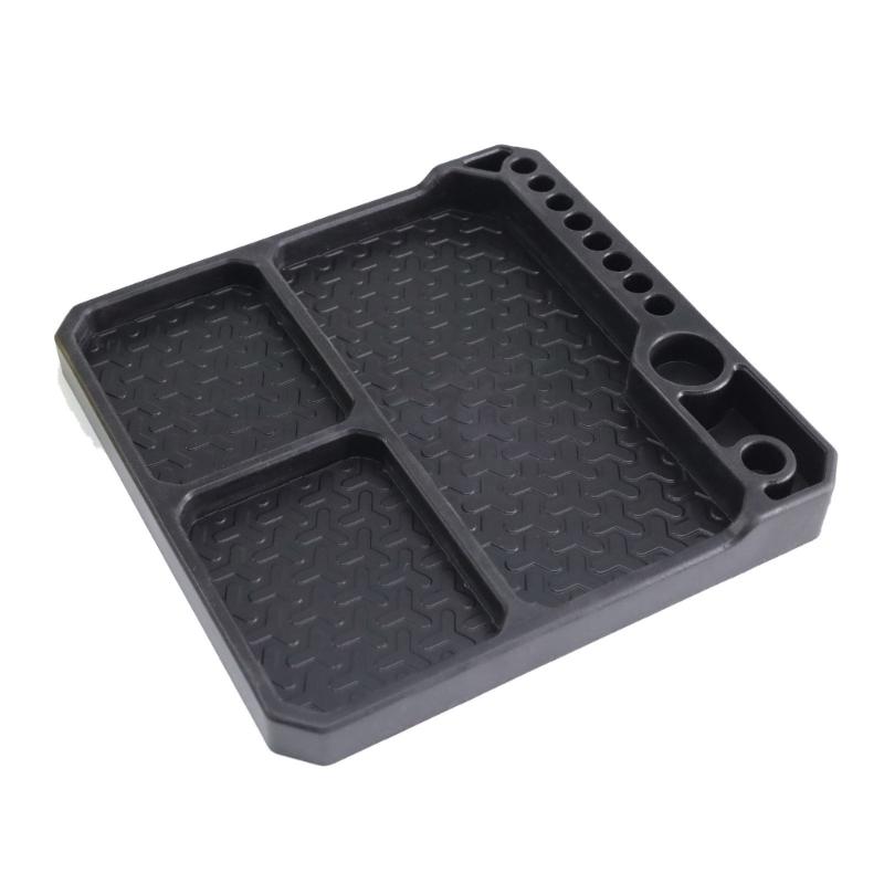 Heat Resistant Plastic Organizers Tray Feature Integrated Magnetic Plate and Multiple Dividers for Neat Parts Storage