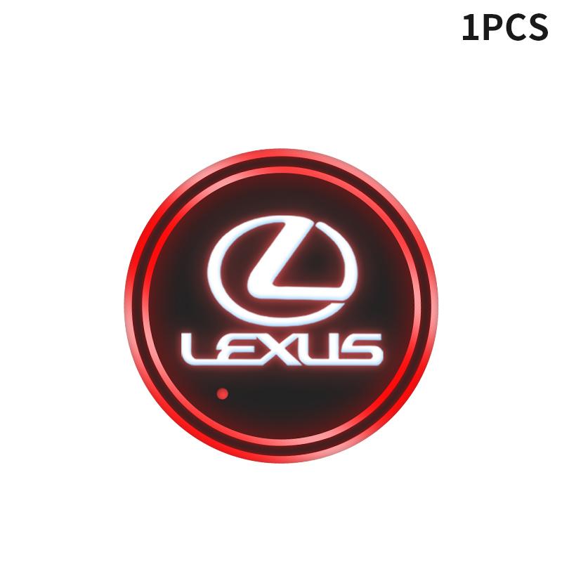 

1/2pc car luminous water coaster car colorful atmosphere light non-slip mat For Lexus RX330 IS250 ES300h UX GX470 LX570 LS430