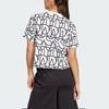 (WMNS) Adidas Allover Graphic Boyfriend Tee 'White Black' Women's IC5710